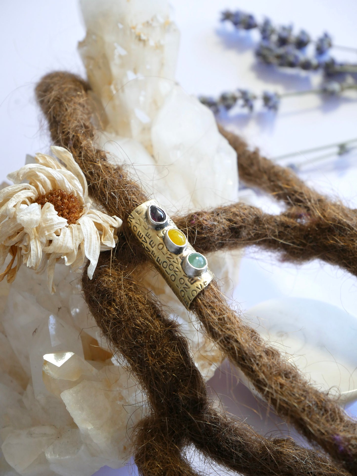 Brass and silver Dreadlocks bead