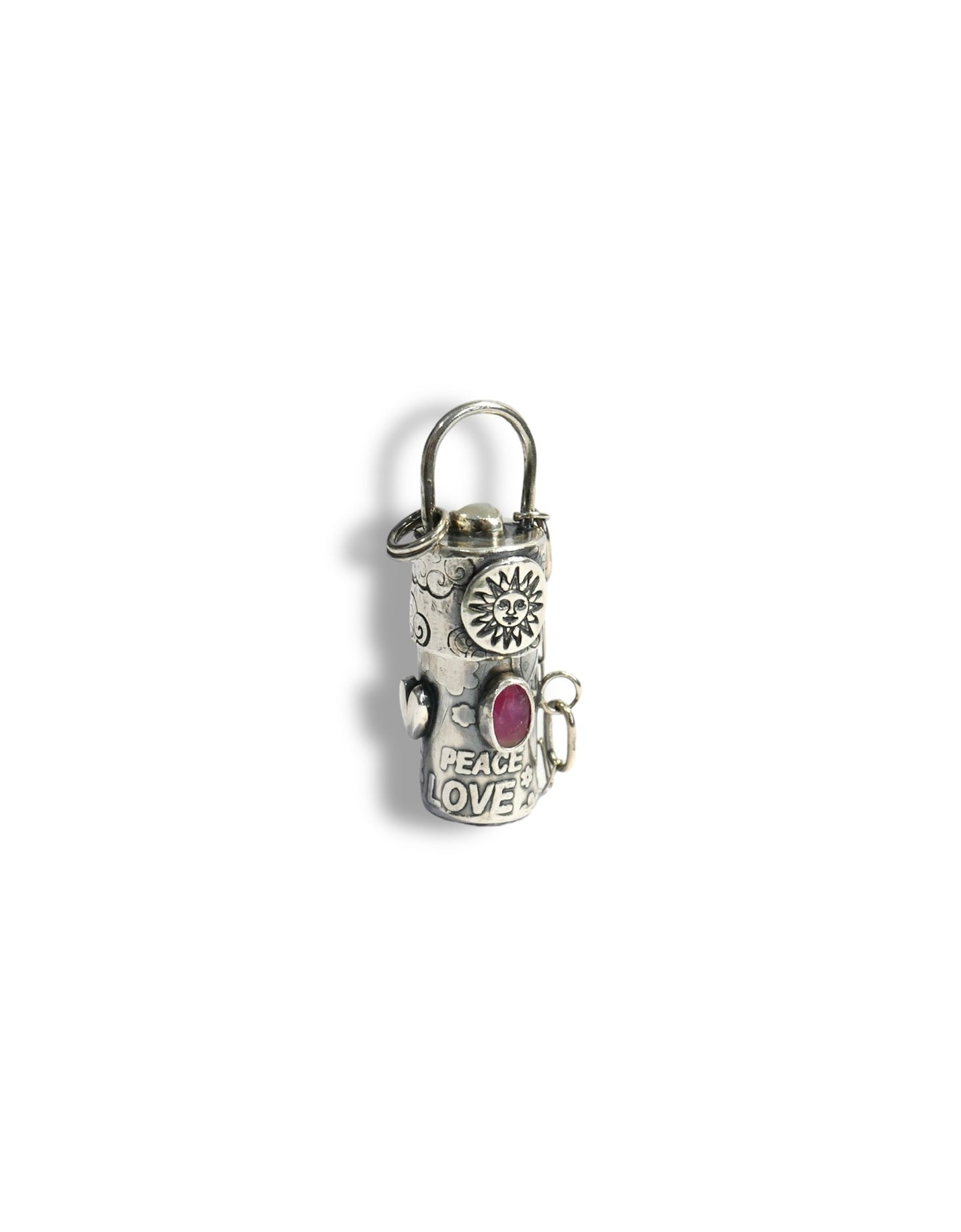 Peace and love bottle pendant