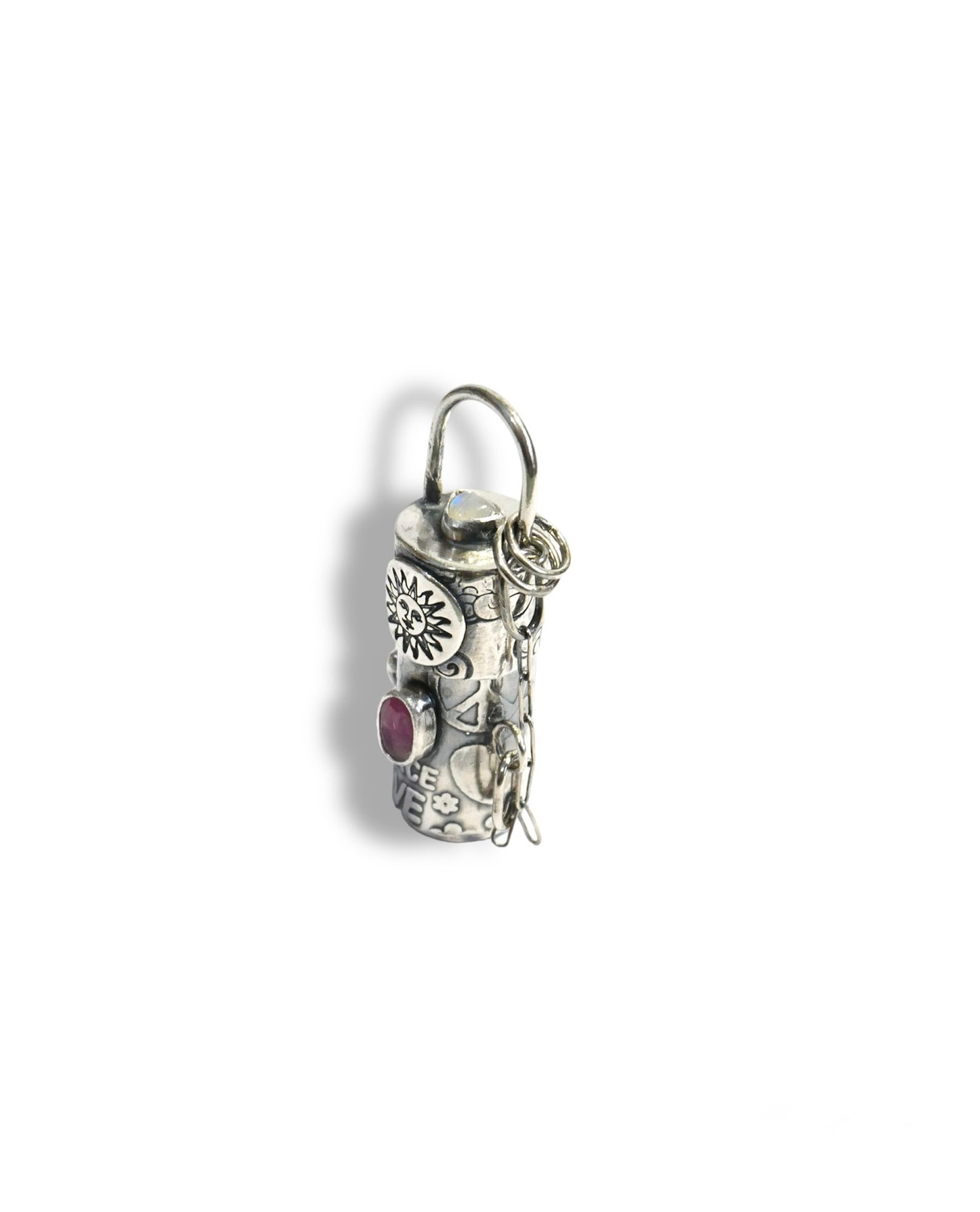 Peace and love bottle pendant