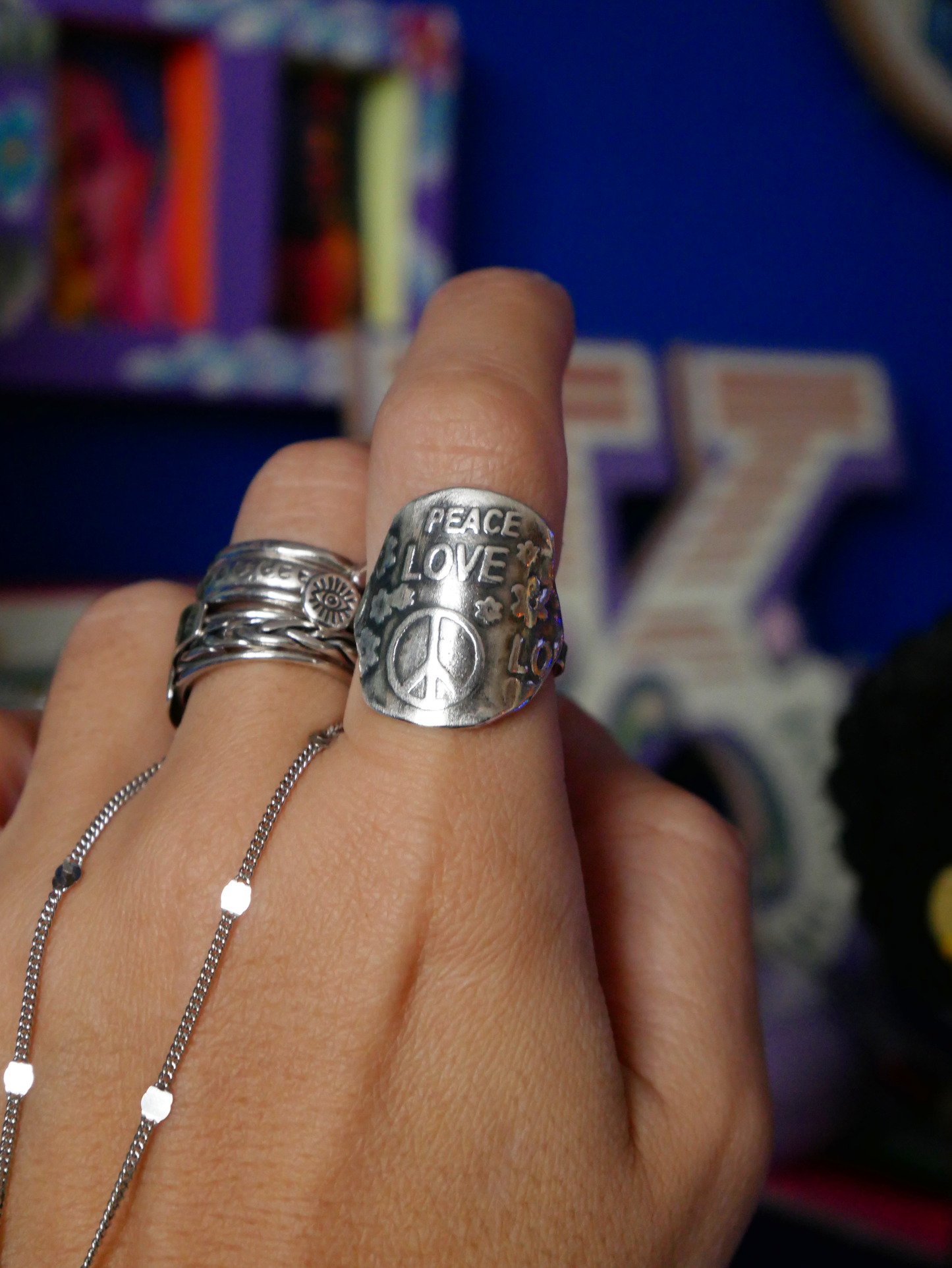 RESERVED Peace and love ring