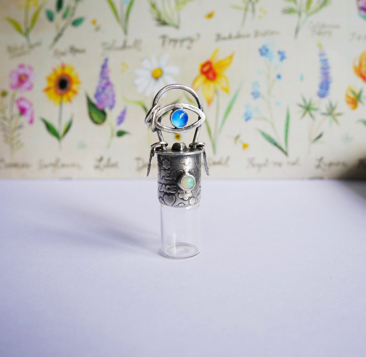 Peace&Love bottle pendant