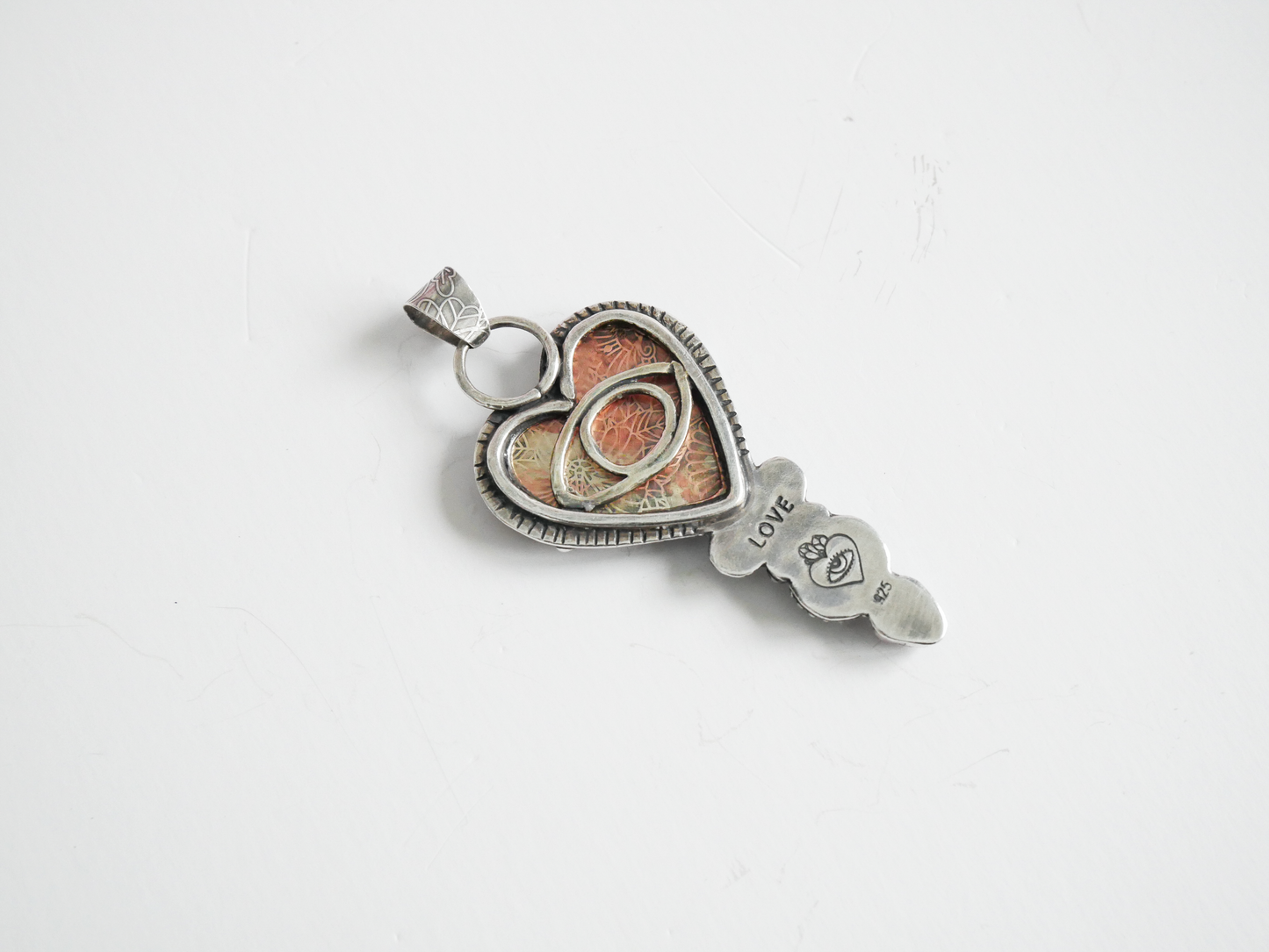 Heart mirror pendant