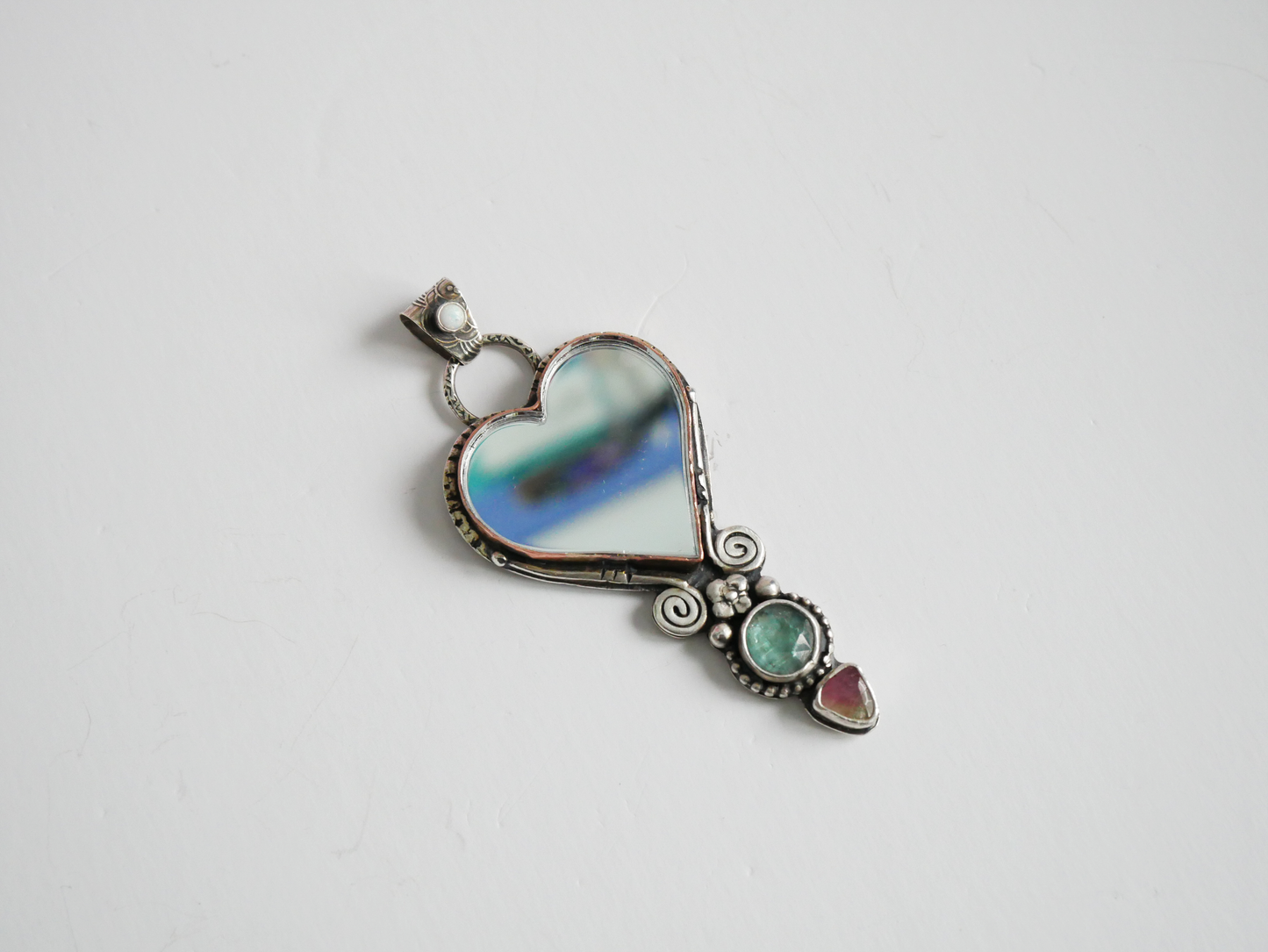 Heart mirror pendant