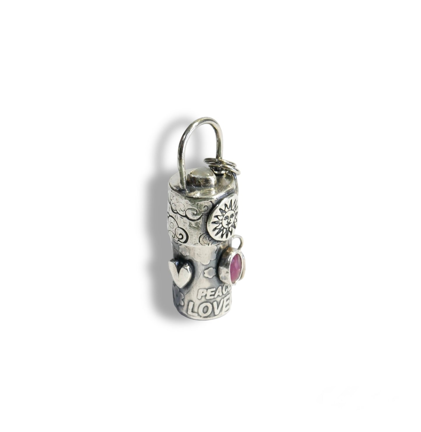 Peace and love bottle pendant