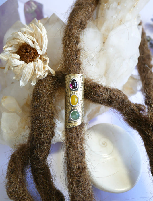 Brass and silver Dreadlocks bead