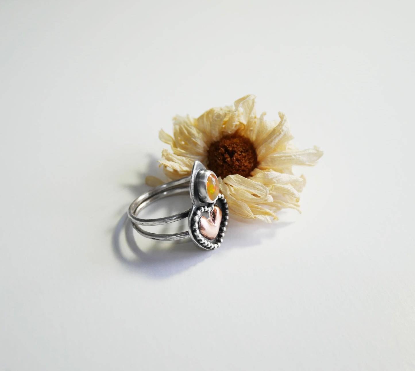 Heart and Opal ring