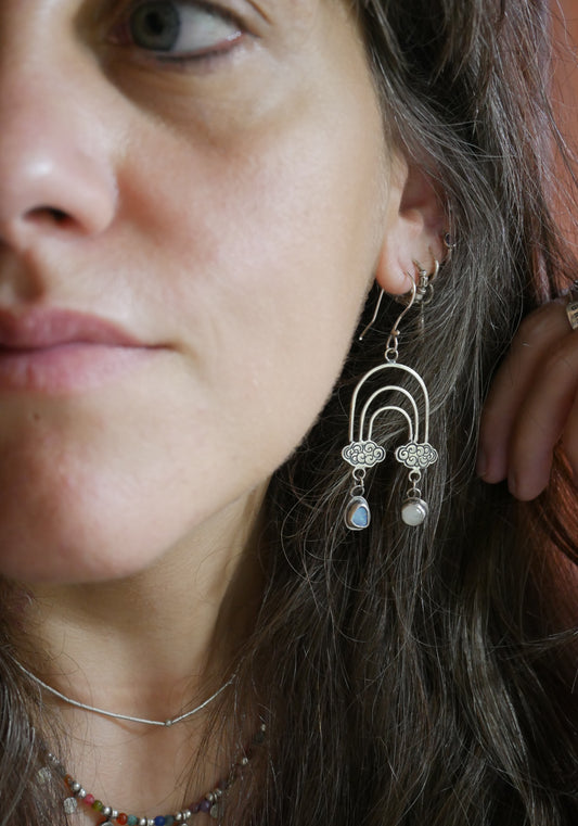 Rainbow clouds earrings