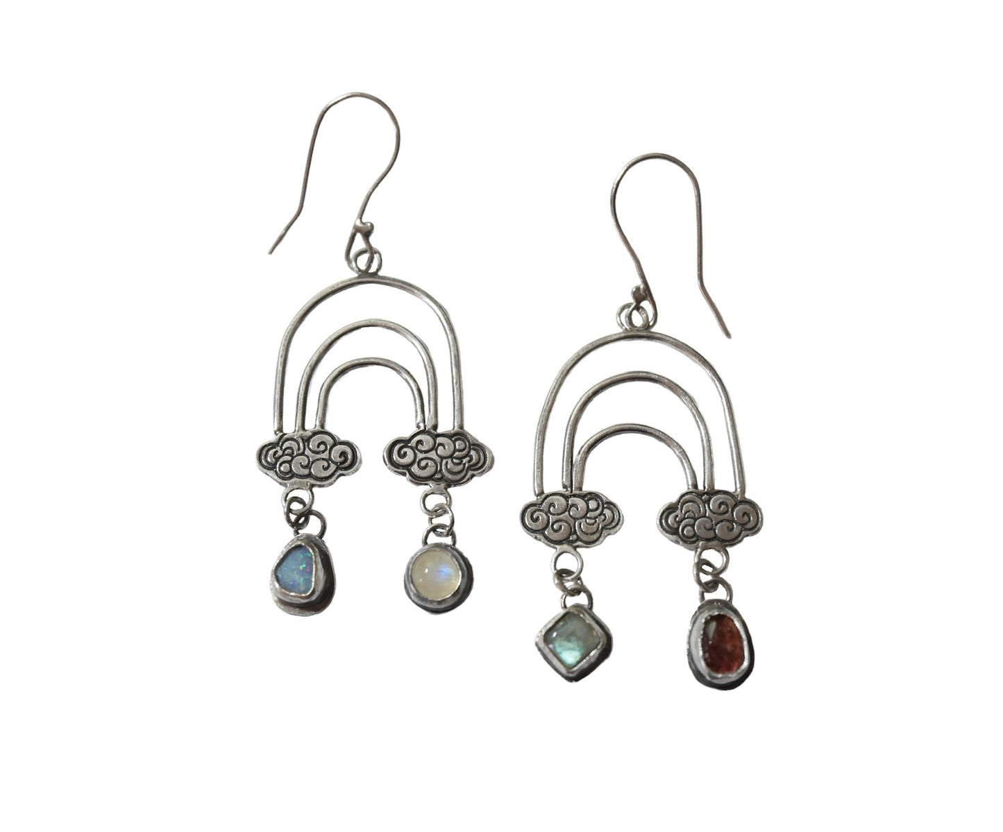 Rainbow clouds earrings
