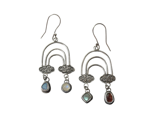 Rainbow clouds earrings