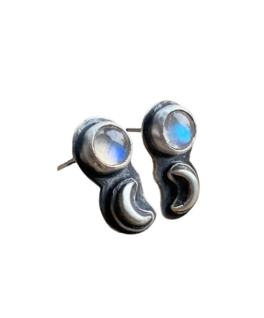 Luna studs with Moonstones