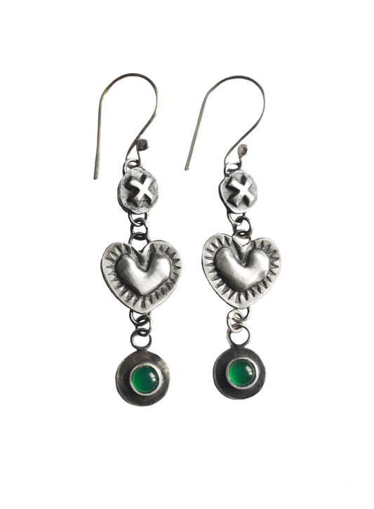 RESERVED for Alchemilla arts Heart earrings