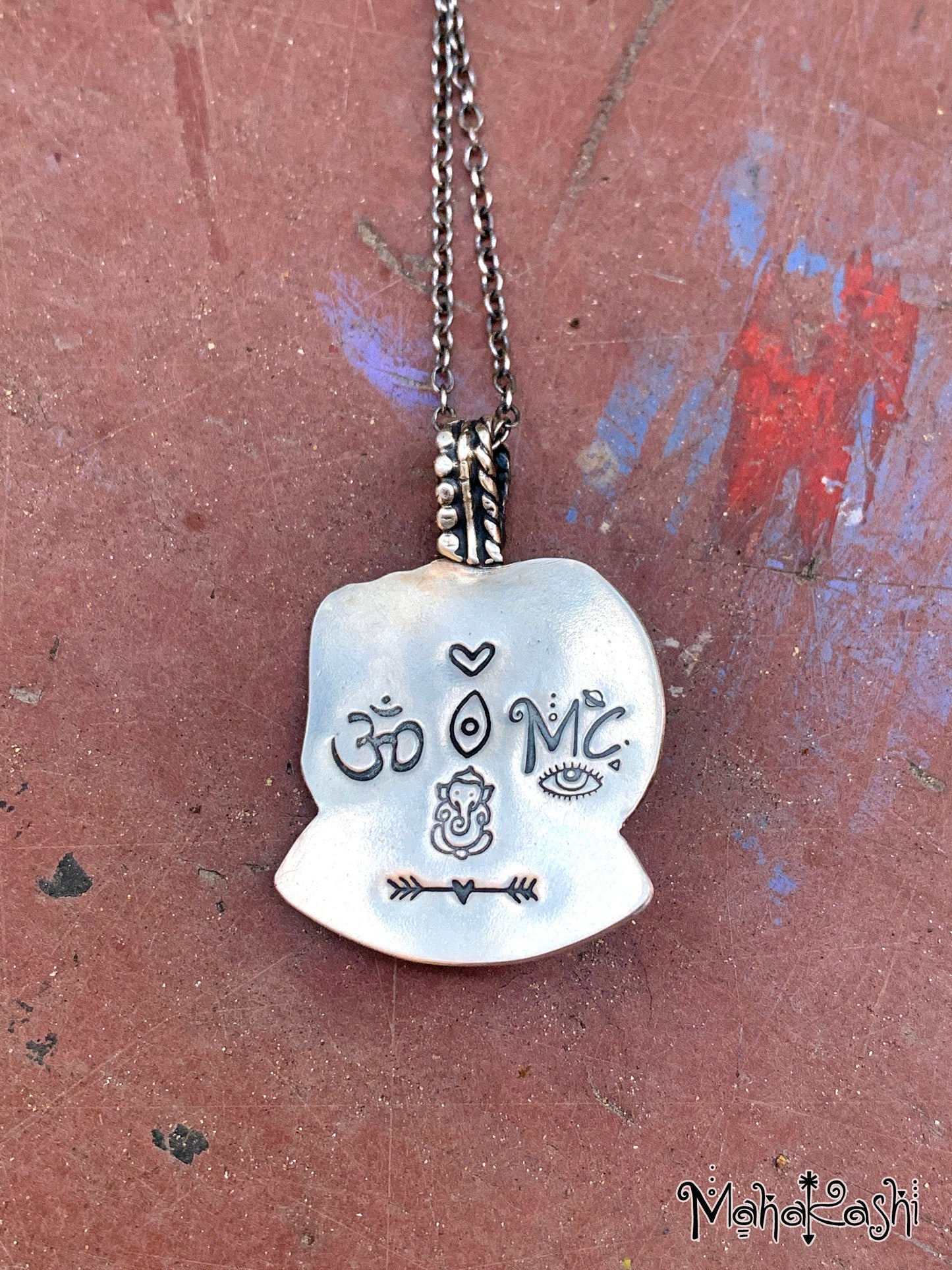 Om pendant with Amethyst,Third Eye and Om symbol