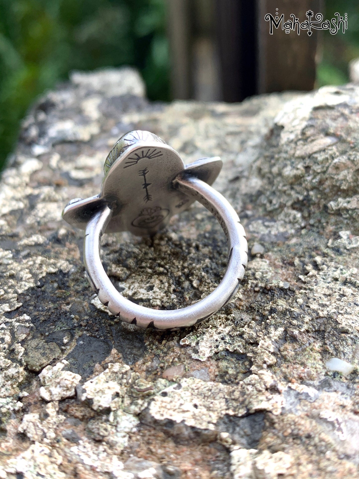 Labradorite and pink Tourmaline ring size US 8, UK Q