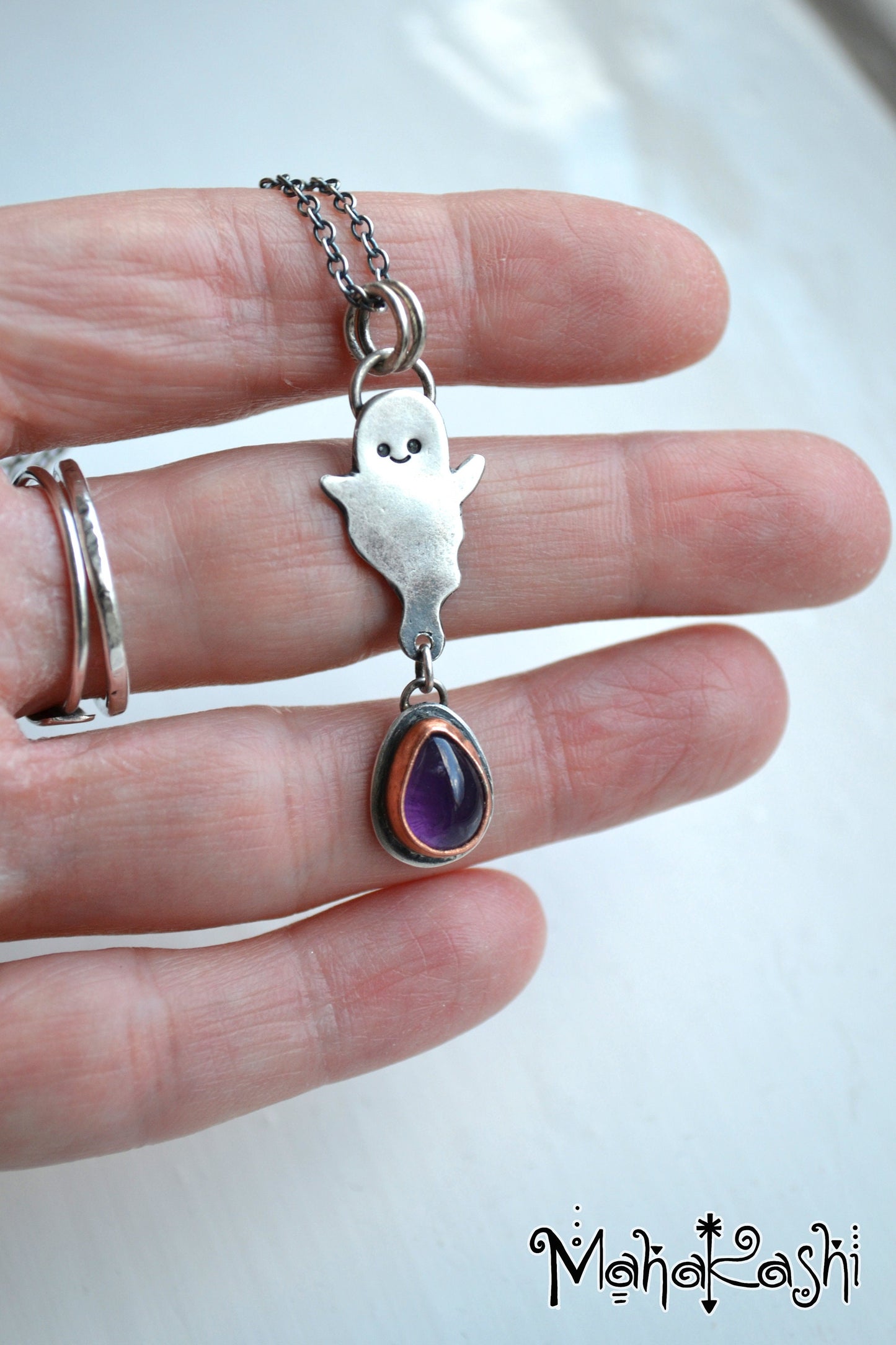 Little ghost pendant with Amethyst