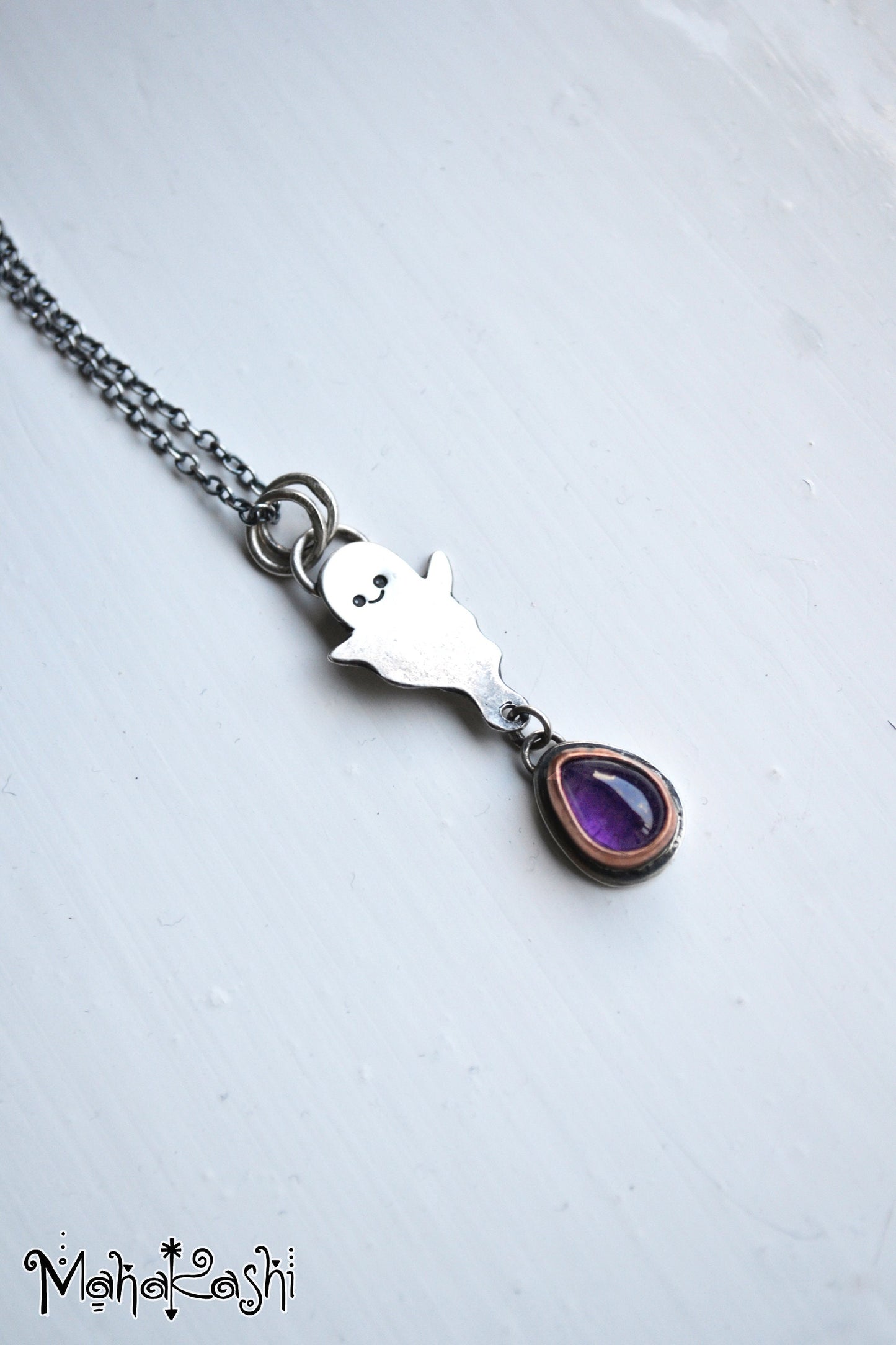Little ghost pendant with Amethyst