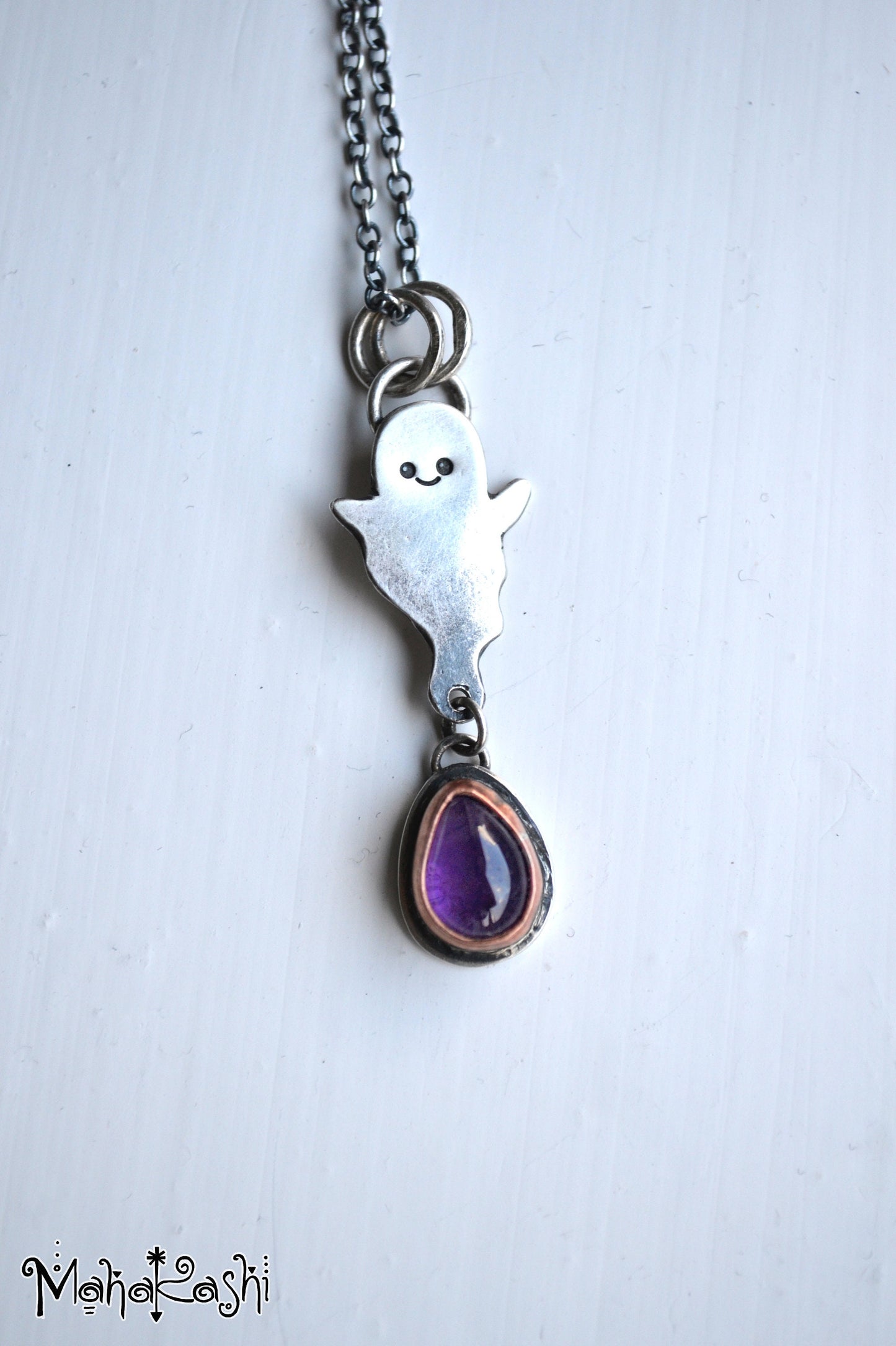 Little ghost pendant with Amethyst