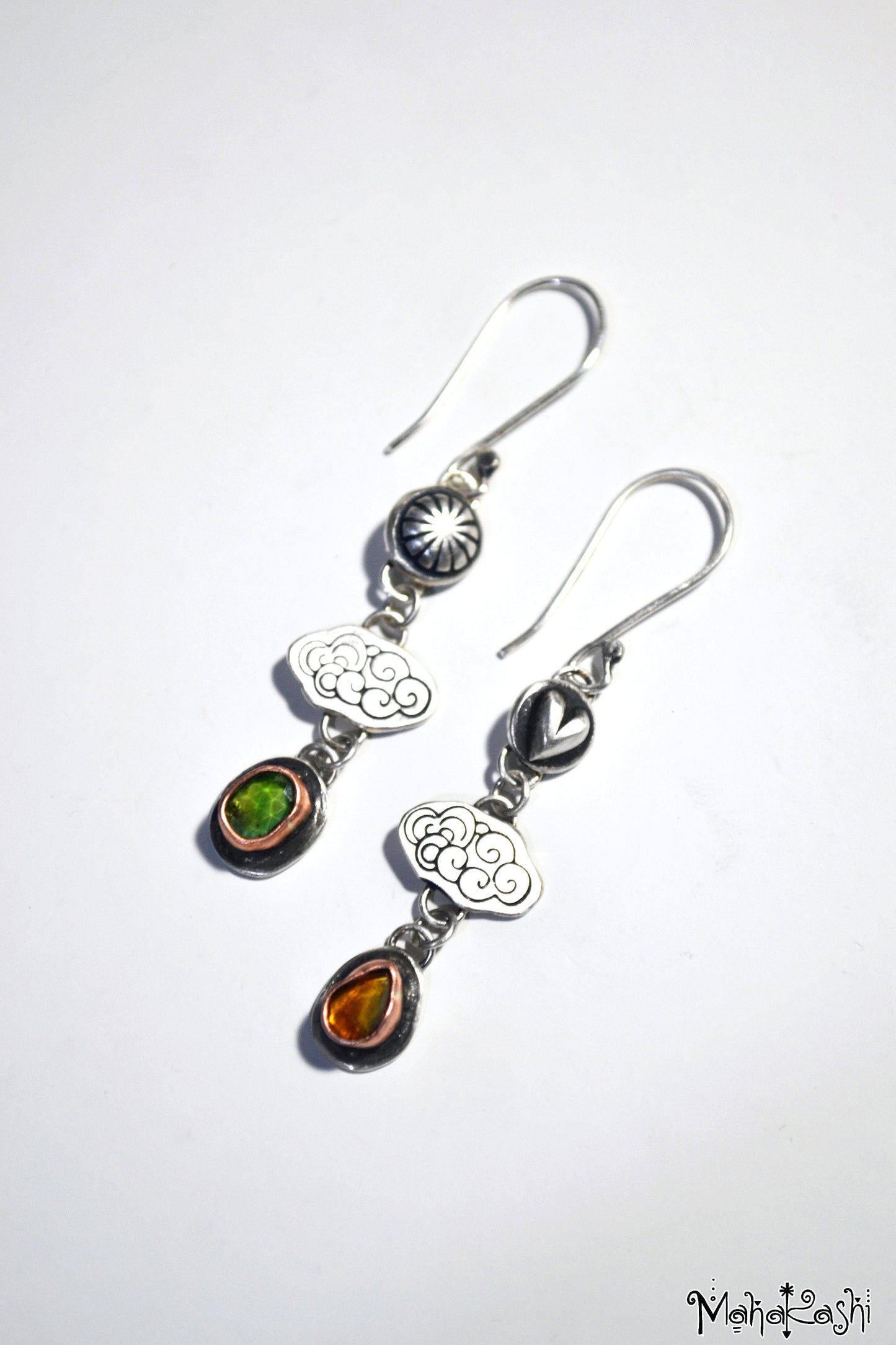 Cloud earrings with Tourmalines
