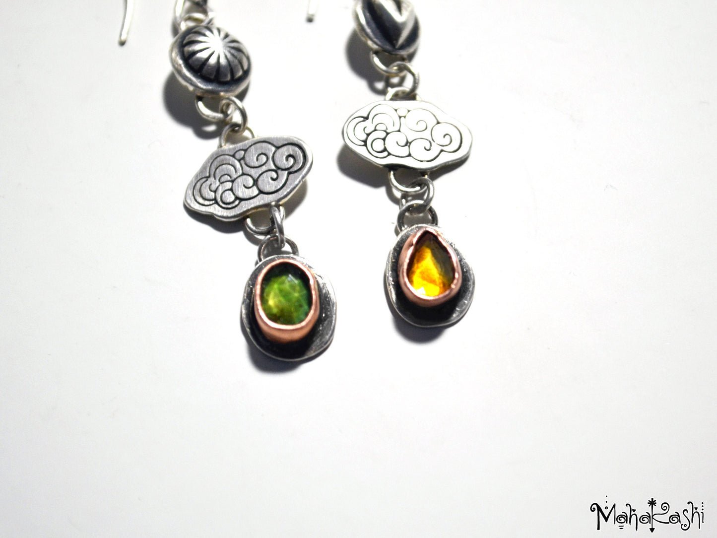 Cloud earrings with Tourmalines