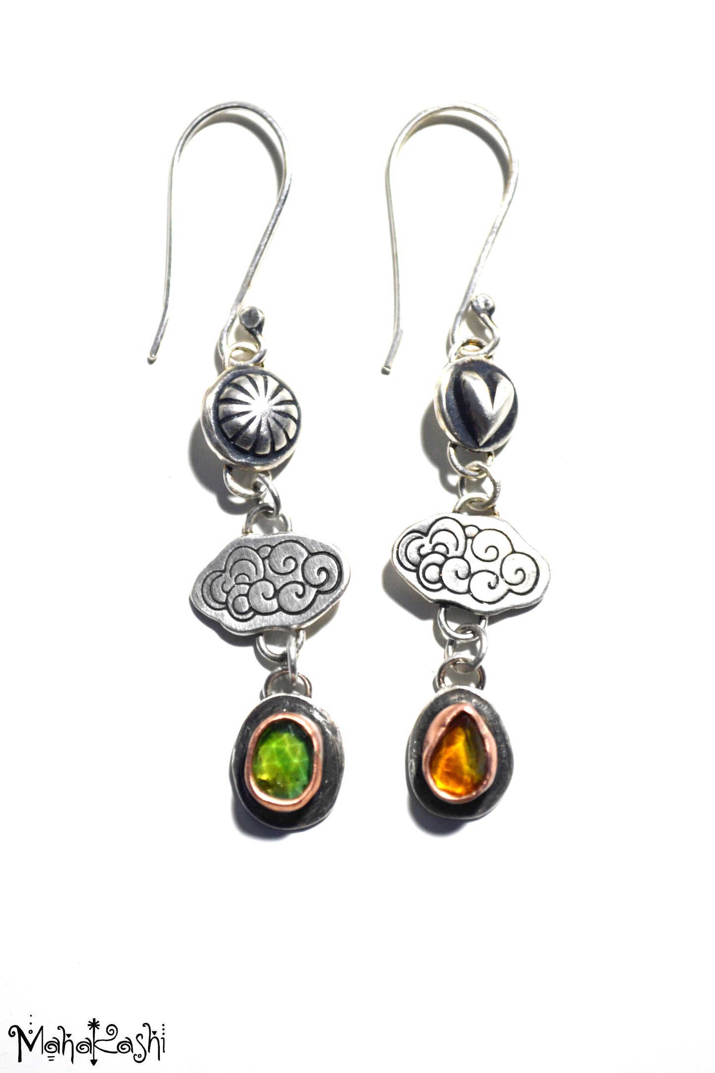 Cloud earrings with Tourmalines