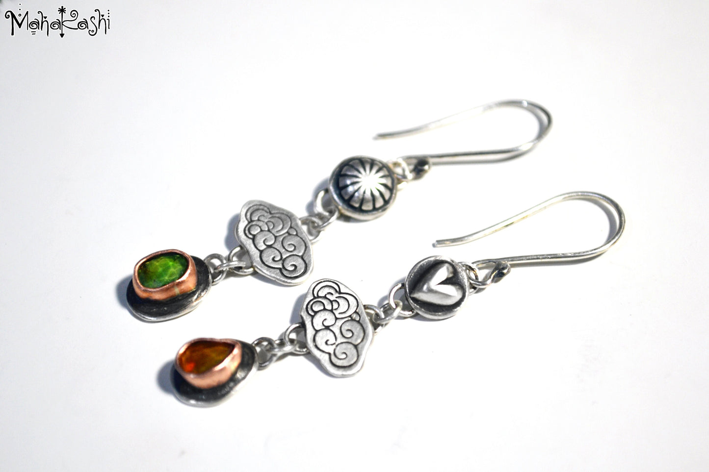 Cloud earrings with Tourmalines