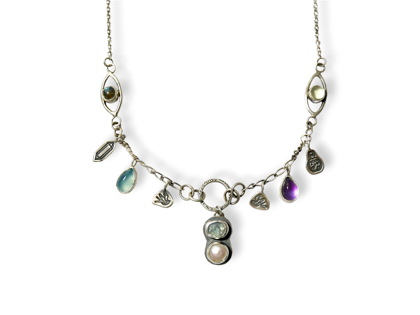 Pearl charm necklace