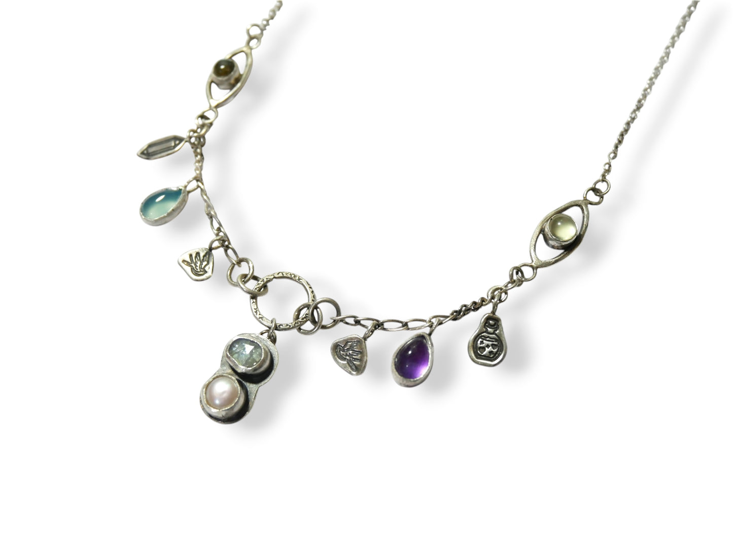 Pearl charm necklace