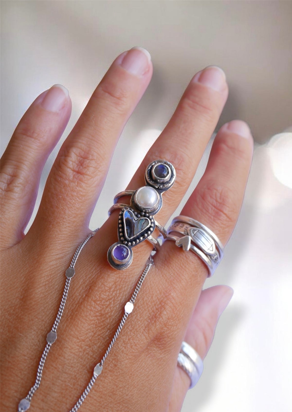 Heart totem ring