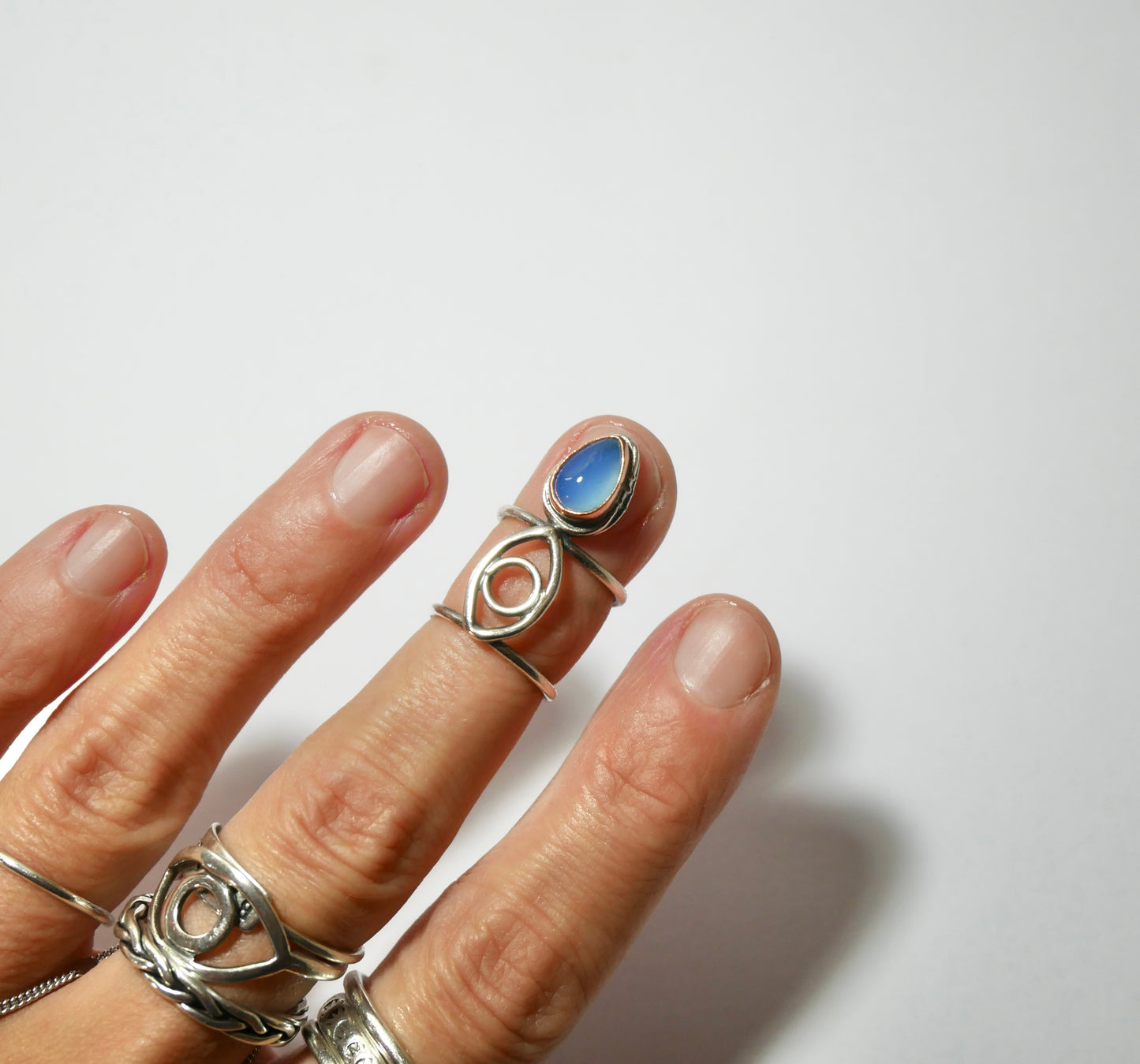 Blue nail ring