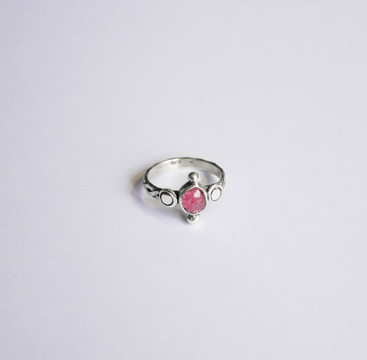 Pink boho ring