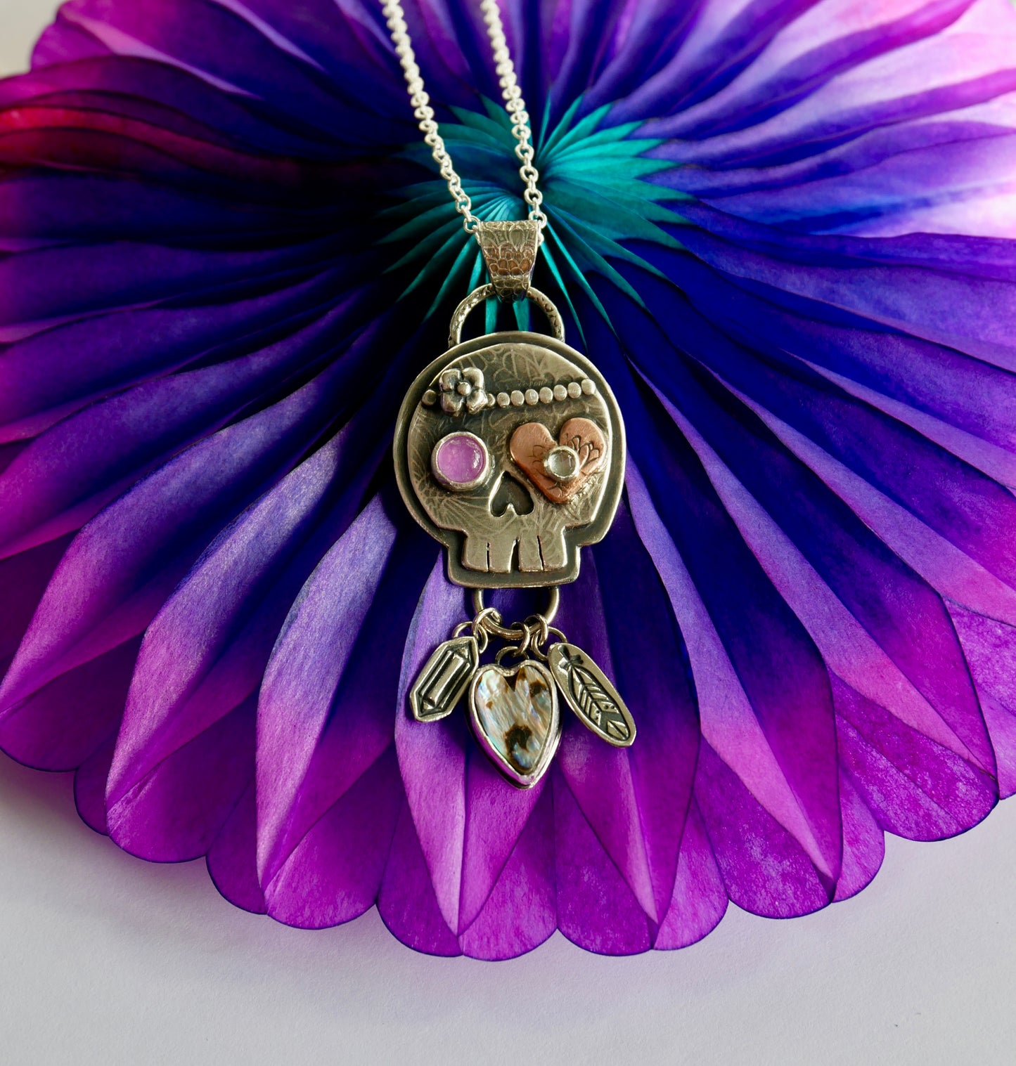 RESERVED for Deborah Sugar skull pendant