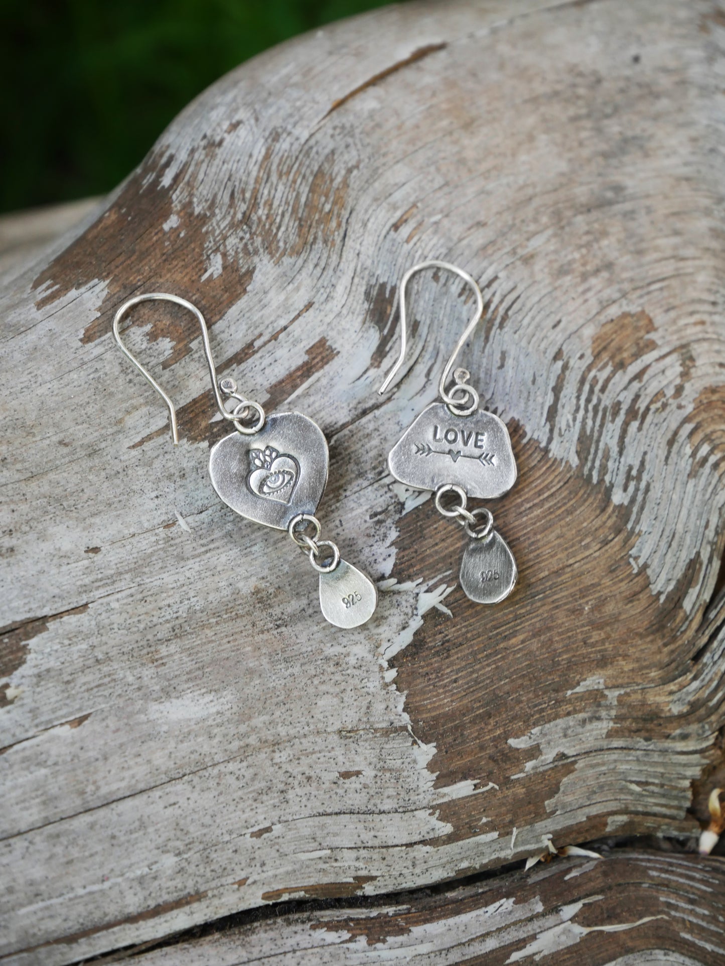 Heart and cloud earrings