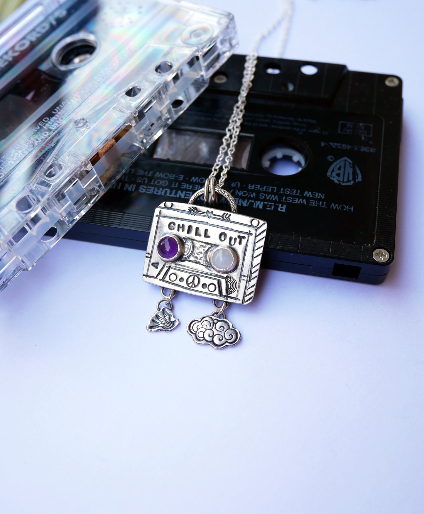 Chill out cassette tape pendant