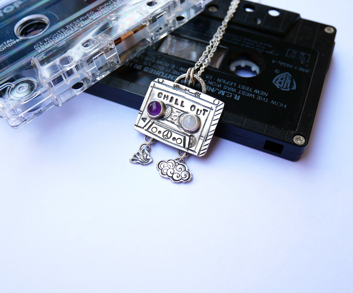 Chill out cassette tape pendant