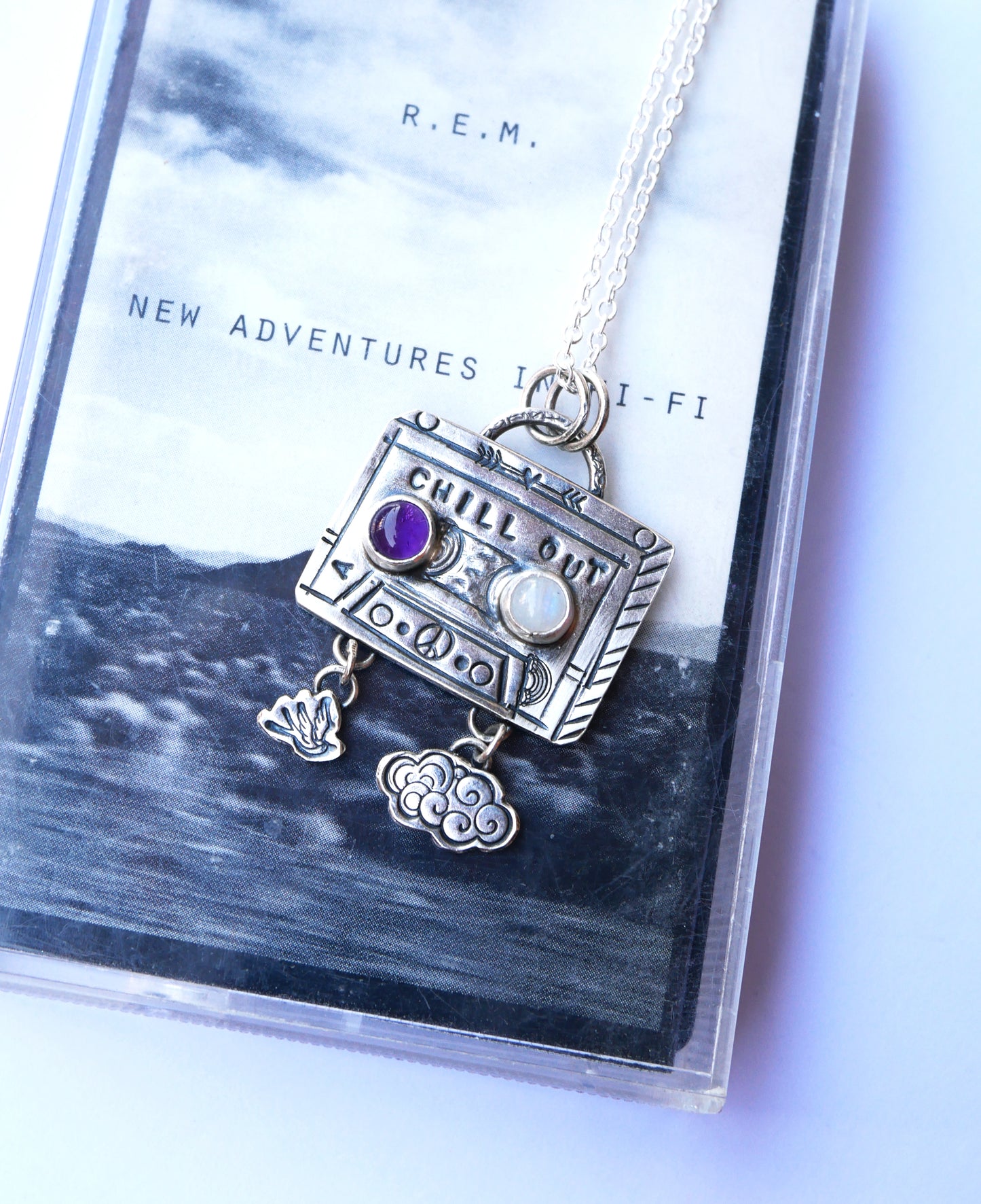 Chill out cassette tape pendant