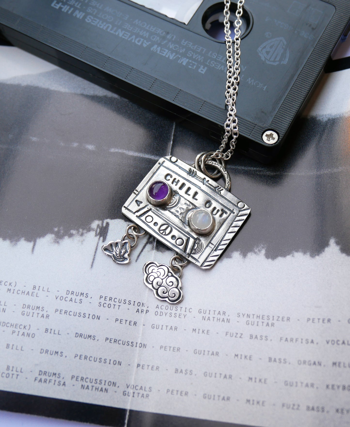 Chill out cassette tape pendant