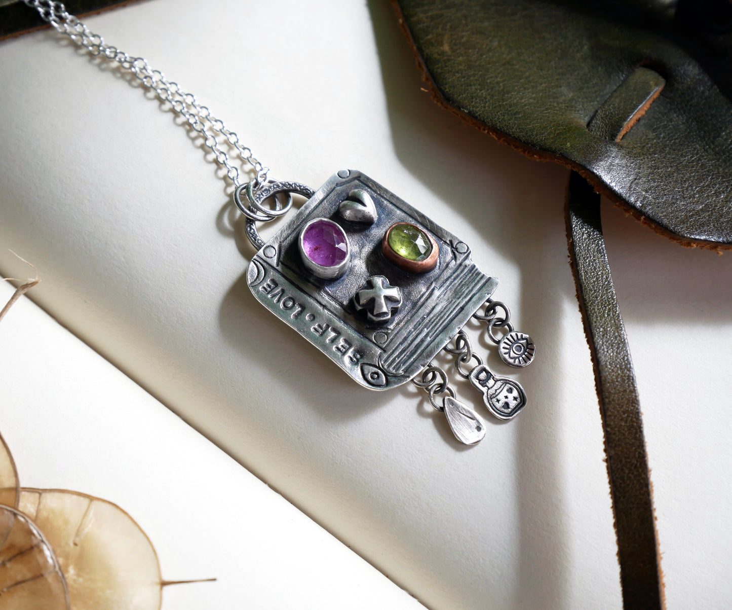 Self love book pendant