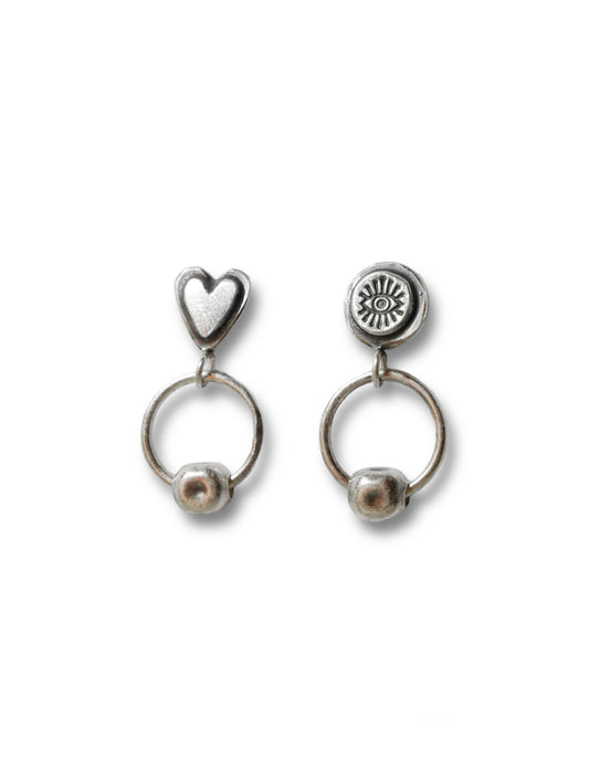 Eye heart studs