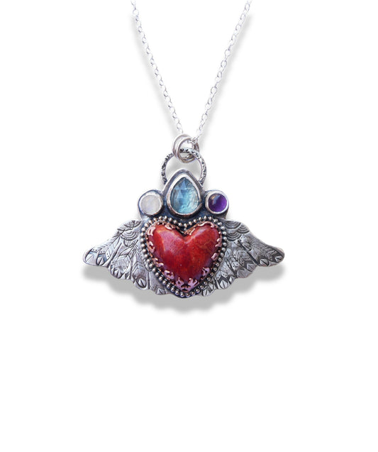 Winged heart pendant