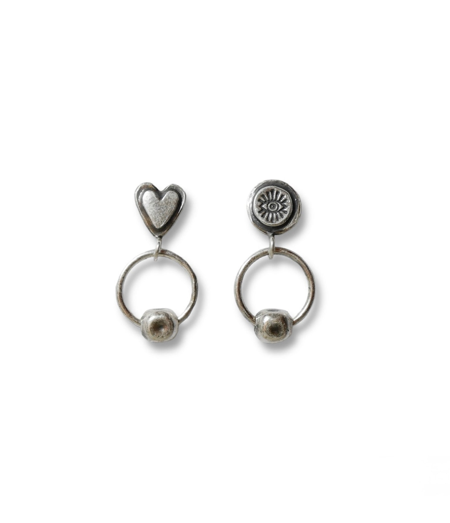 Eye heart studs