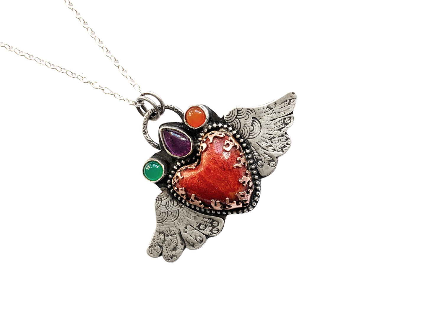 Winged heart pendant