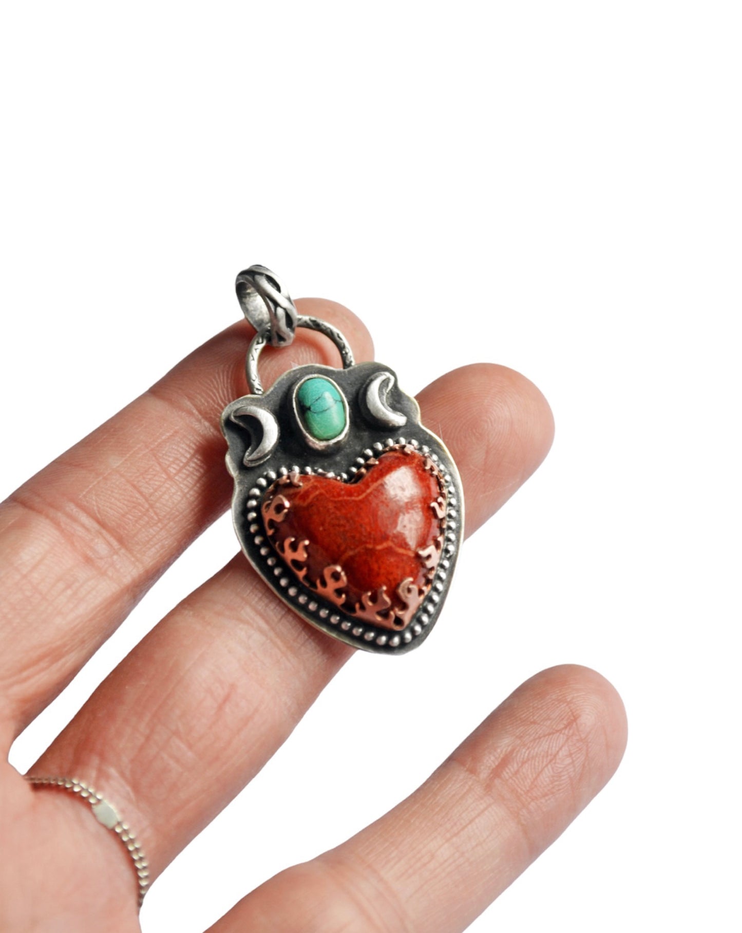 Heart and moons pendant