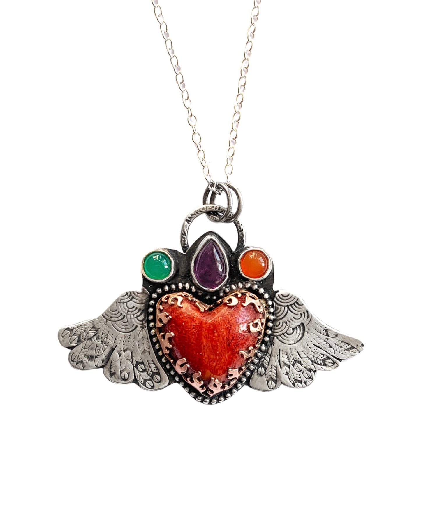 Winged heart pendant