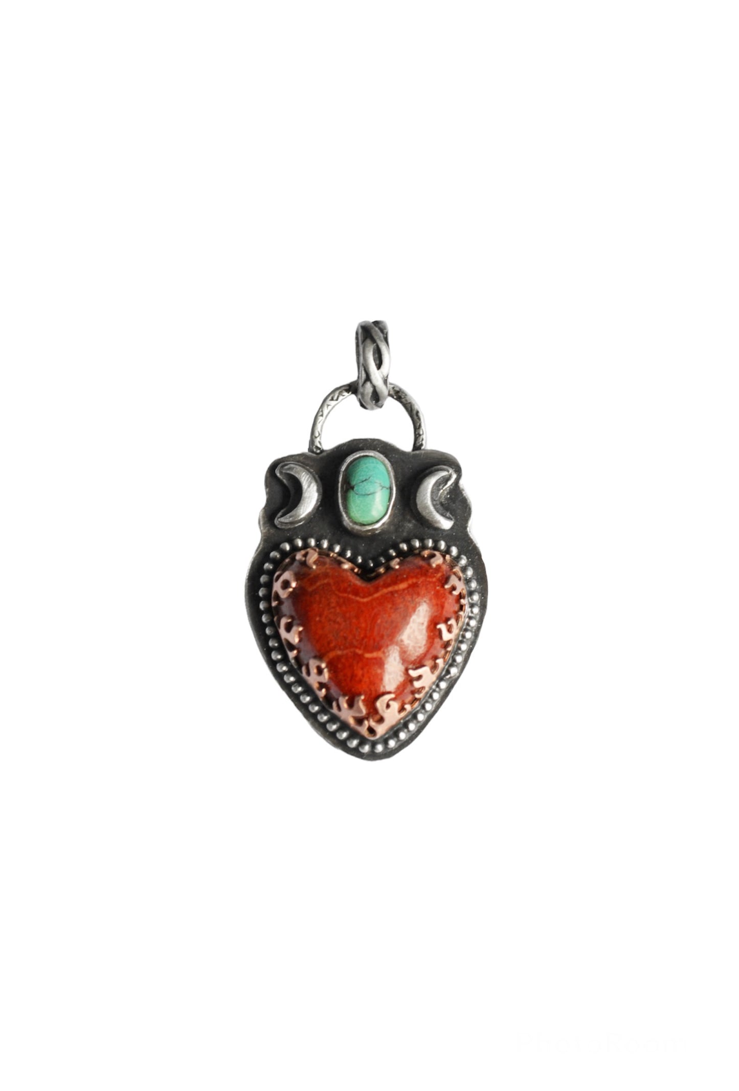 Heart and moons pendant