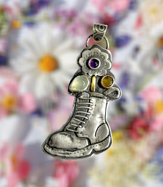 RESERVED Flower child pendant