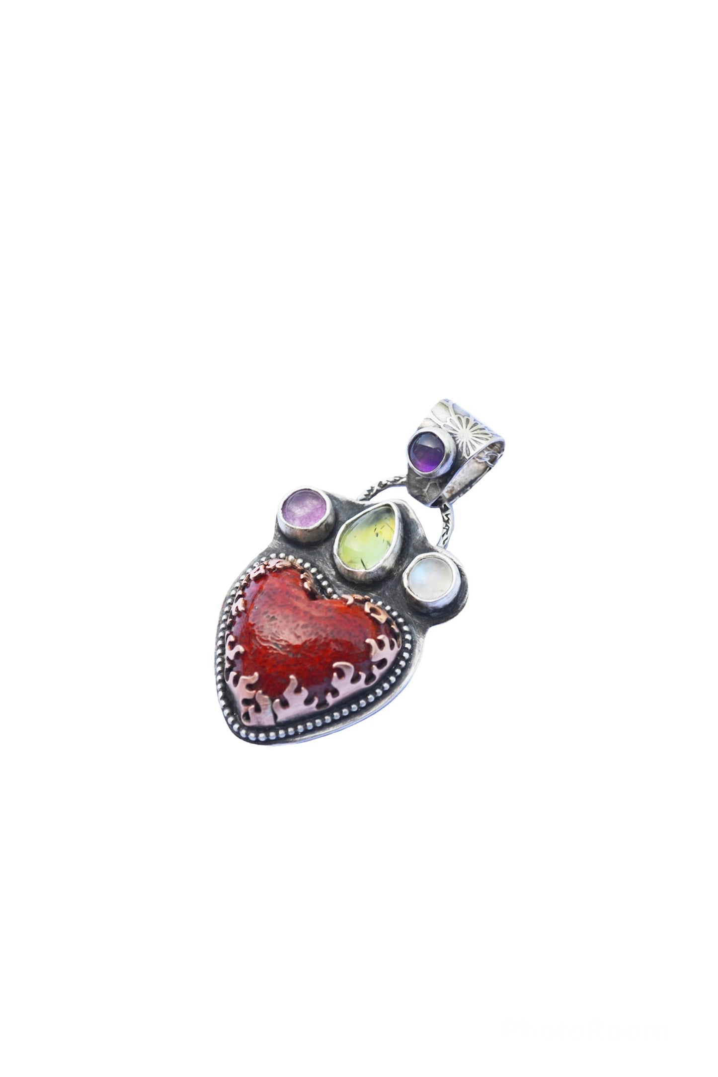 Flaming heart pendant