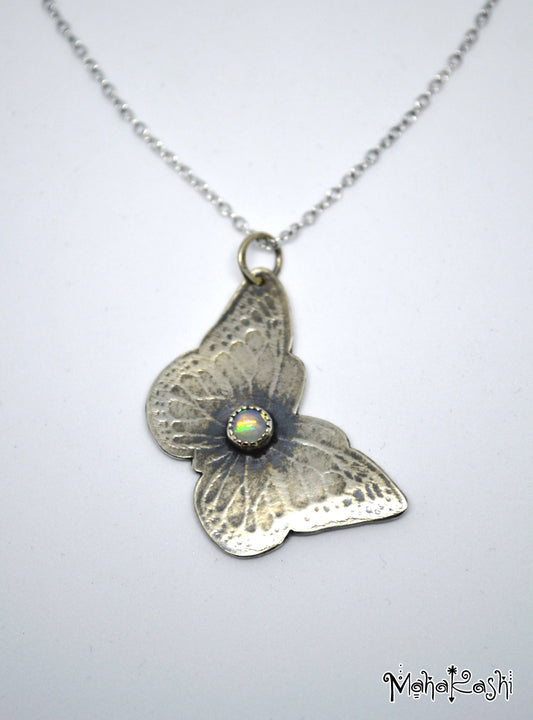 Butterfly pendant with Ethiopian Opal