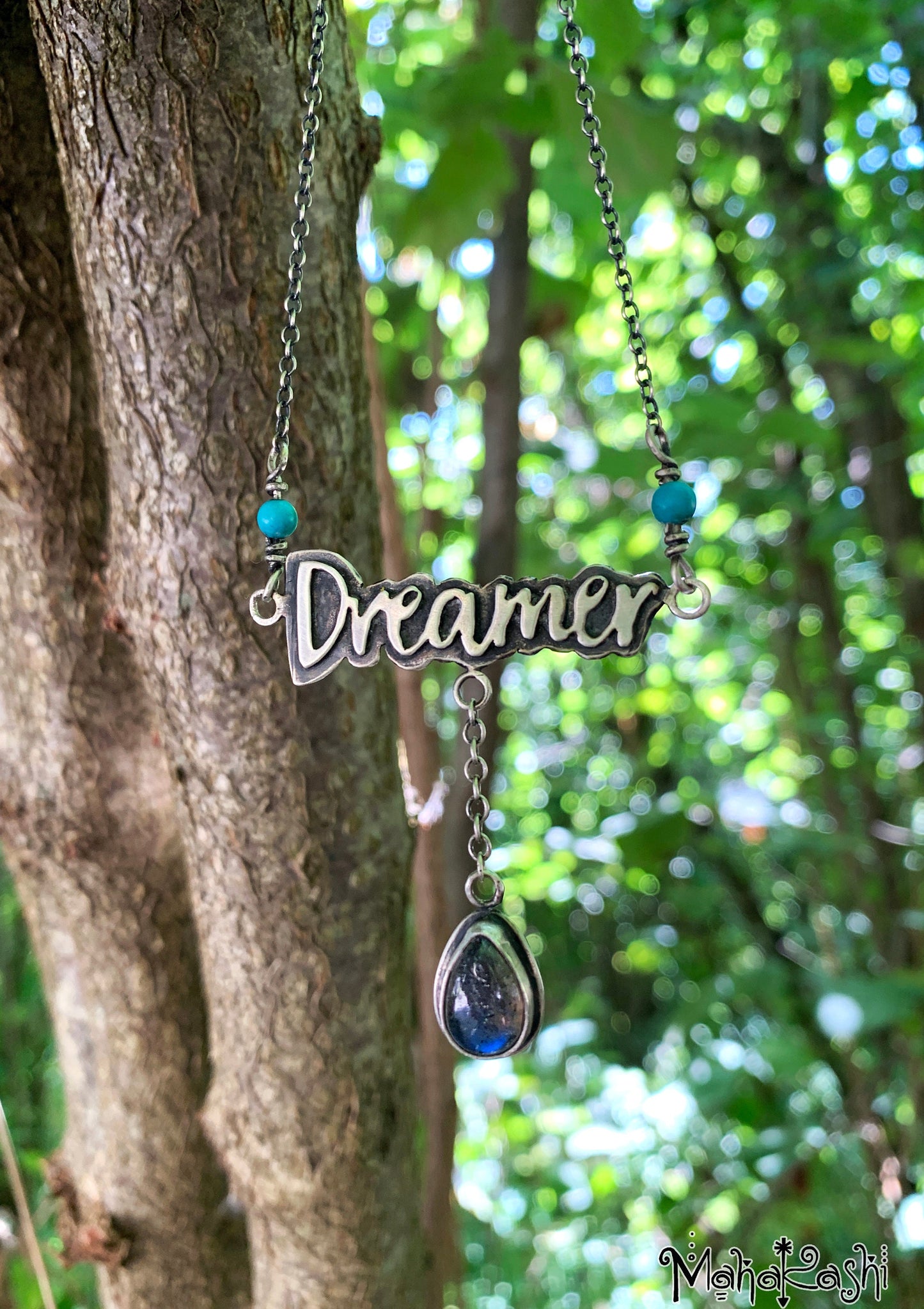 'Dreamer' necklace with Labradorite and Turquoise beads