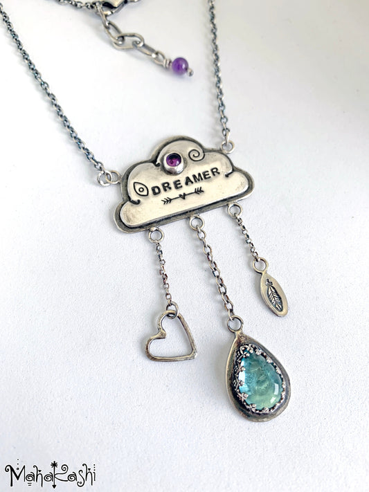 Reserved ‘Dreamer' necklace with Amethyst and Apatite