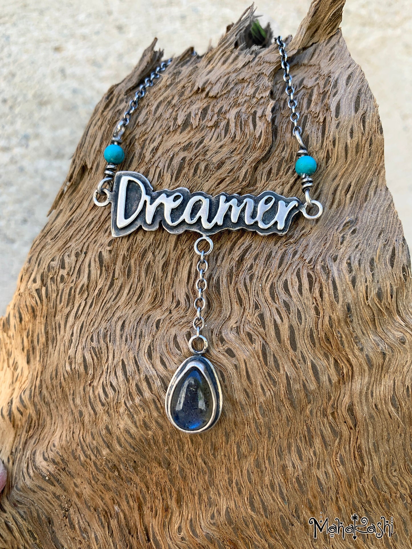 'Dreamer' necklace with Labradorite and Turquoise beads