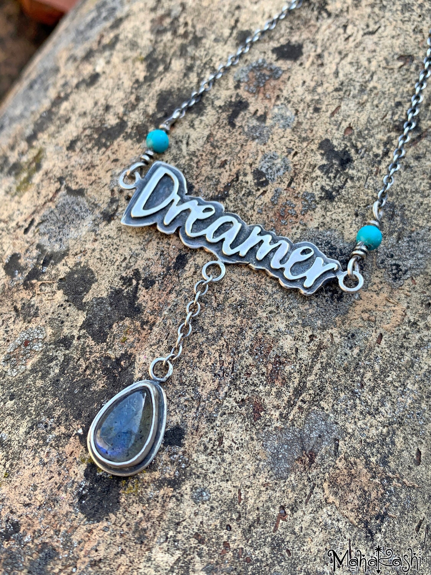 'Dreamer' necklace with Labradorite and Turquoise beads